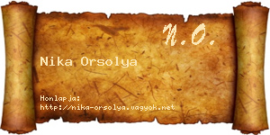 Nika Orsolya névjegykártya